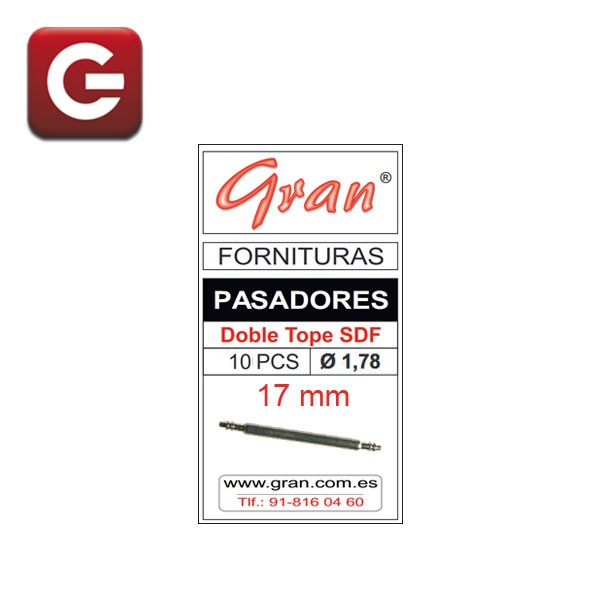 PASADORES DOBLE TOPE Ø 1,80 - 10 PIEZAS - 17 mm PASADORES DOBLE TOPE Ø 1,80 - 10 PIEZAS - 17 mm